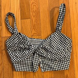 ALC Black and White Gingham Crop Top